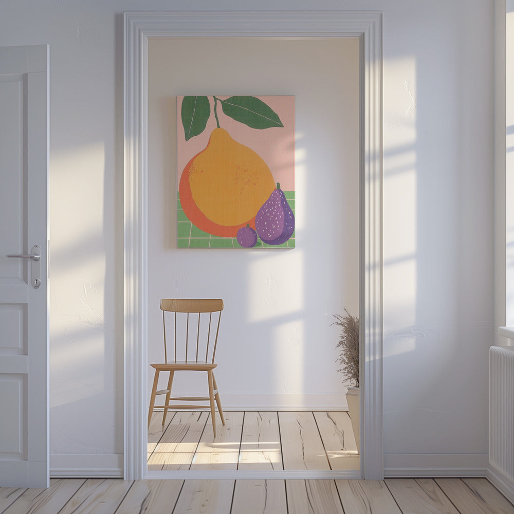 Fruit Illustration Pear and Figs | Canvas
