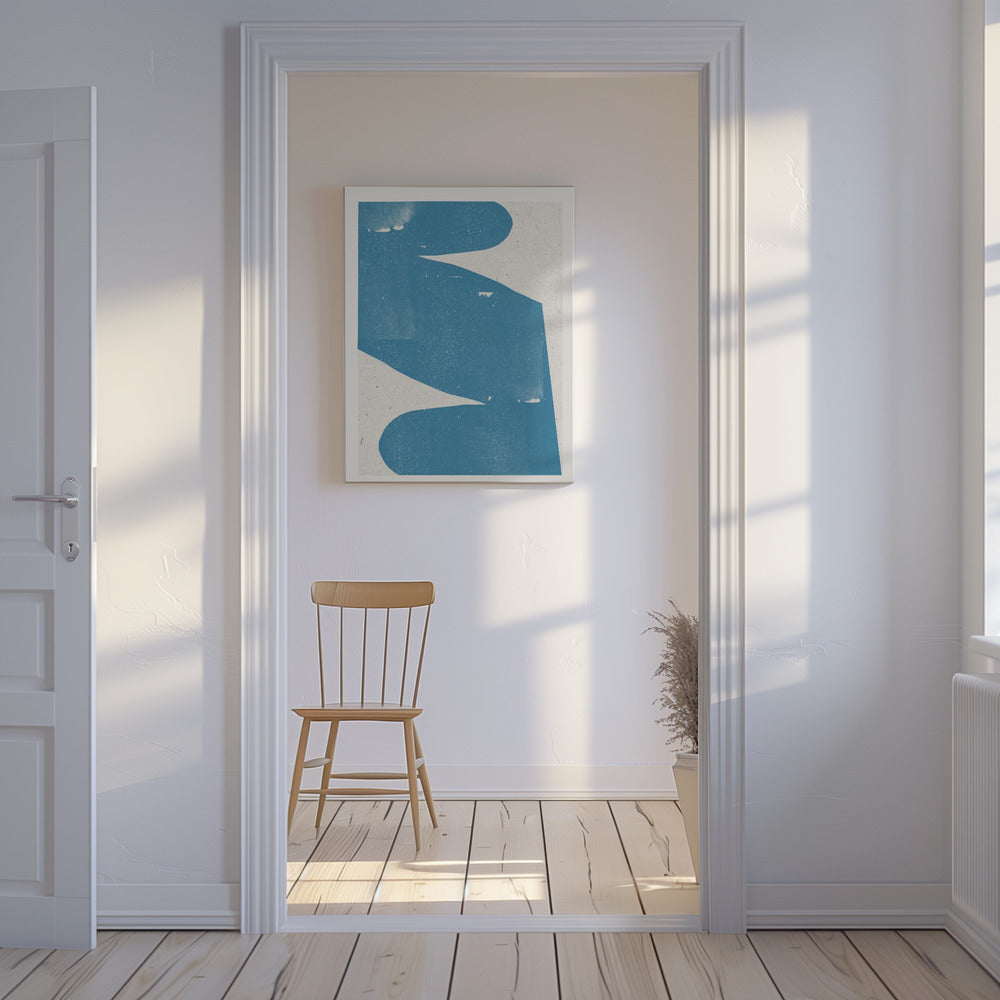 Blue Abstract Curve | Canvas