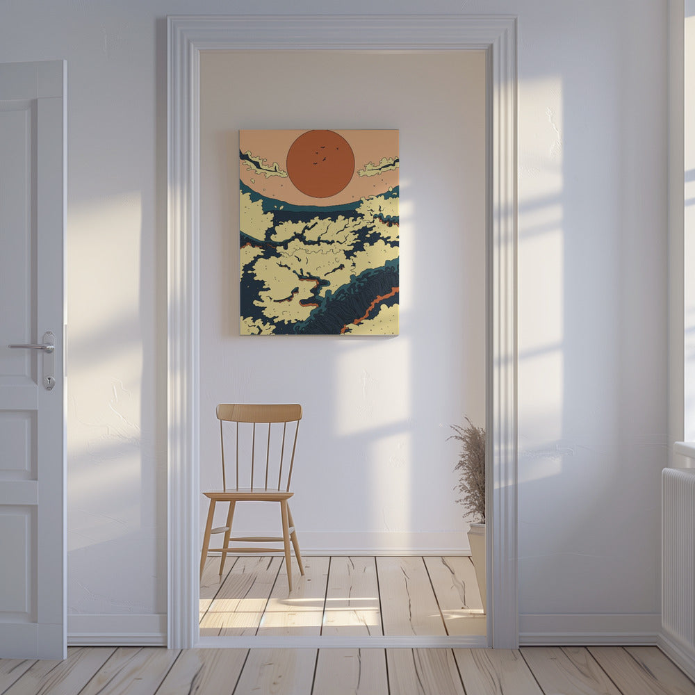 Abstract Japanese Sunset | Canvas