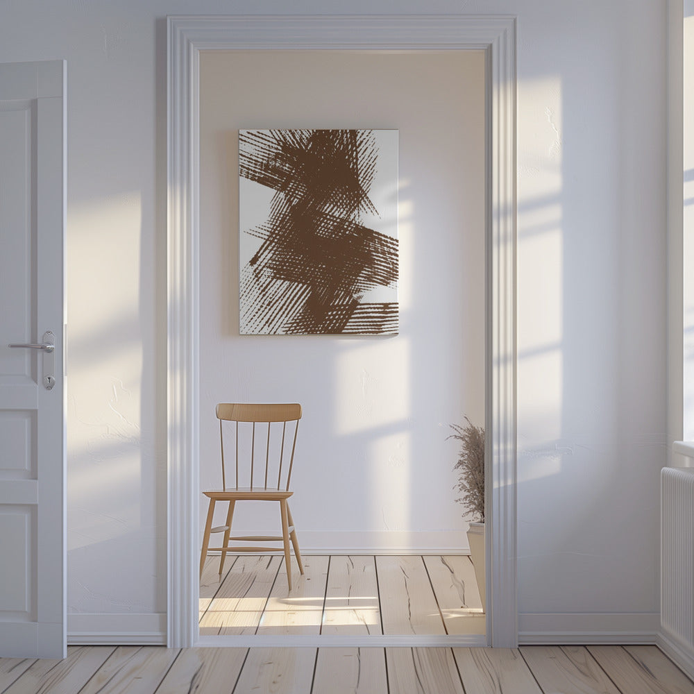 Abstract Brown Intersecting Lines | Canvas