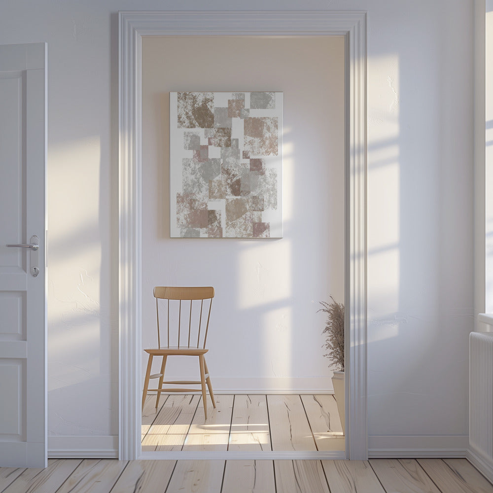 Abstract Brown Cubes | Canvas