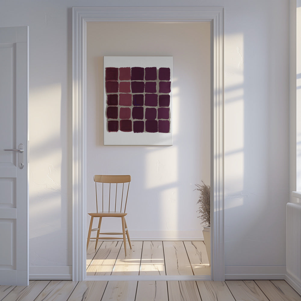 Red Checkered Square Print | Canvas