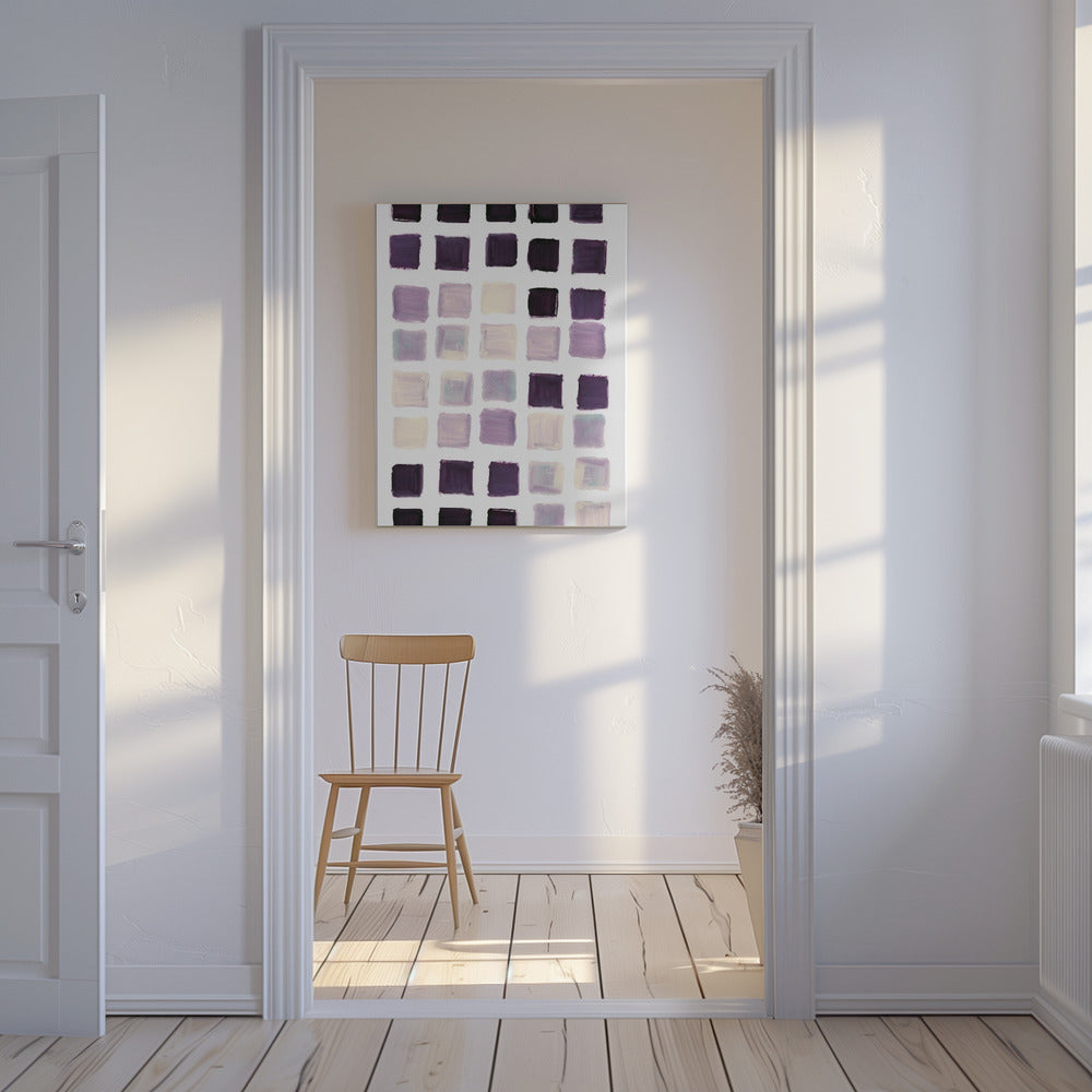 Purple Checkered Square Print | Canvas