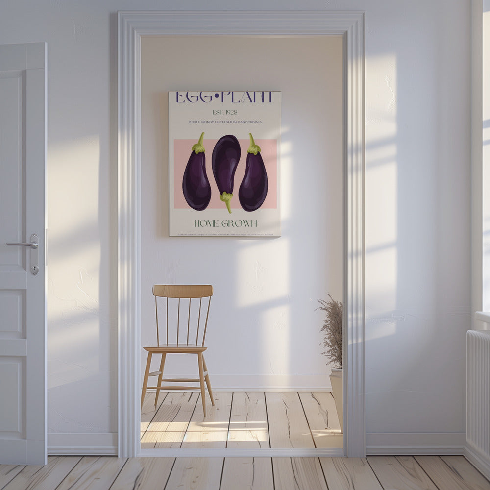 Three Vibrant Purple Eggplants | Canvas