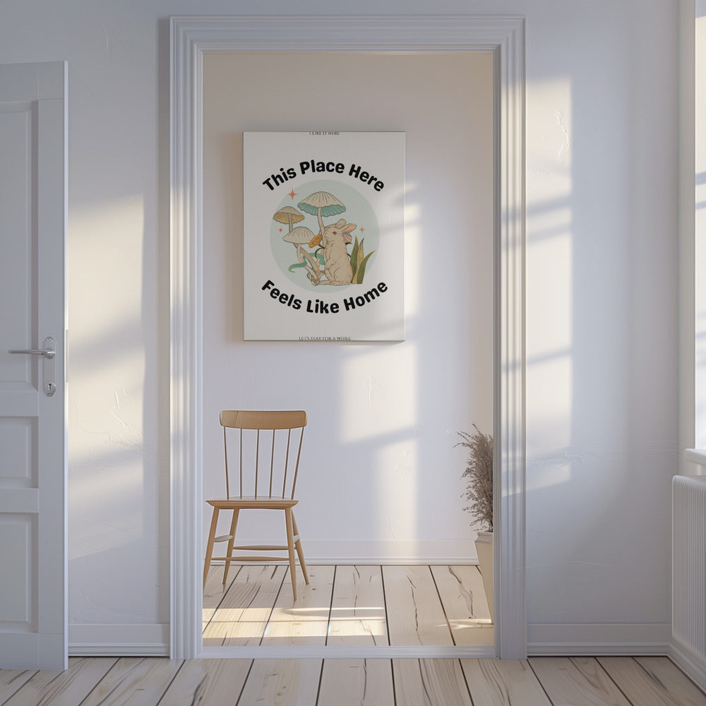 Rabbit Among Mushrooms With The Phrase | Canvas