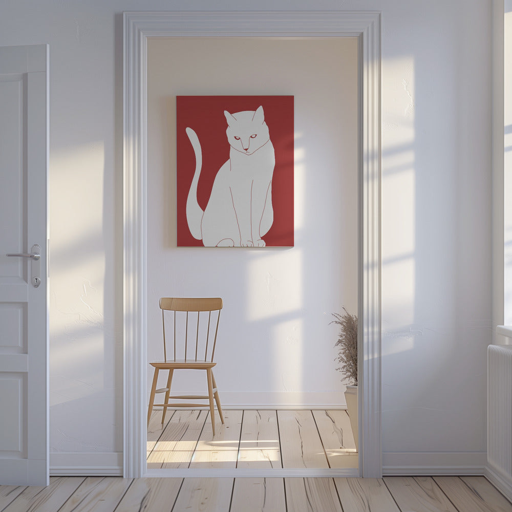 White and red cat | Canvas