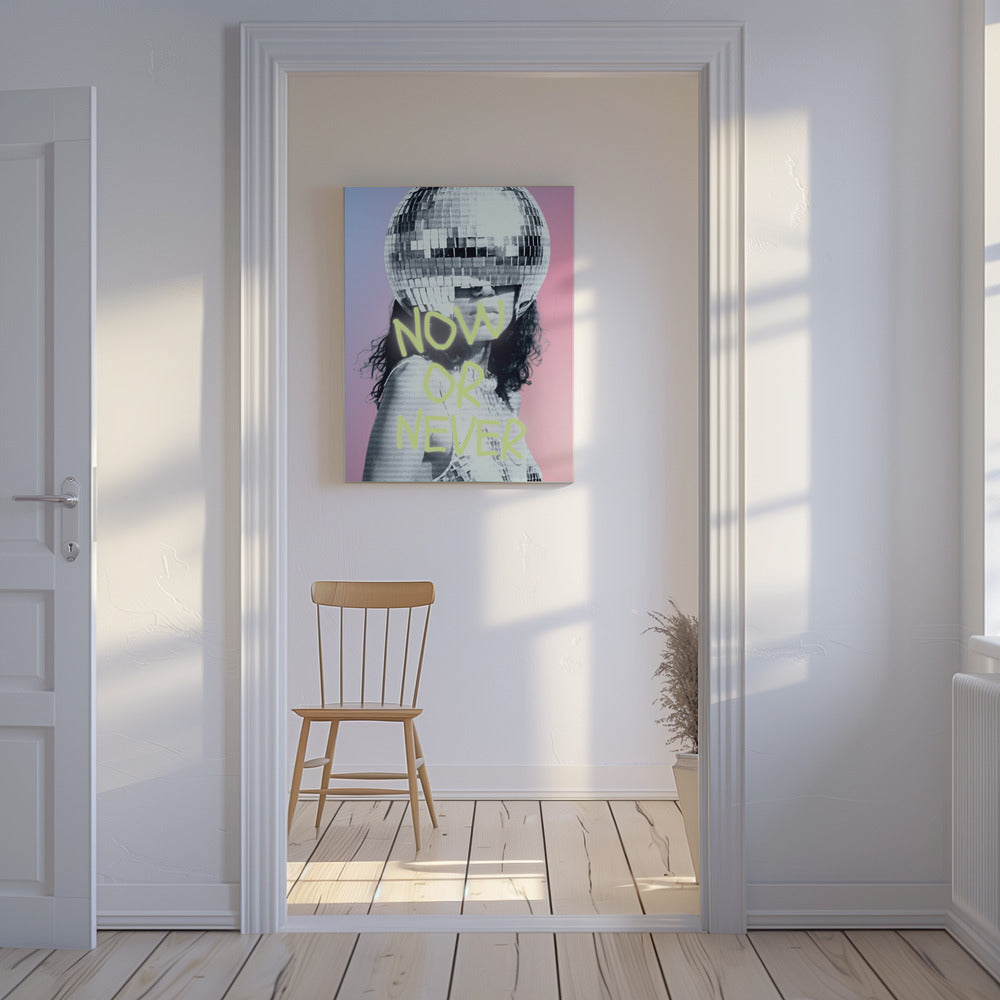 Woman with a Disco Ball Helmet | Canvas