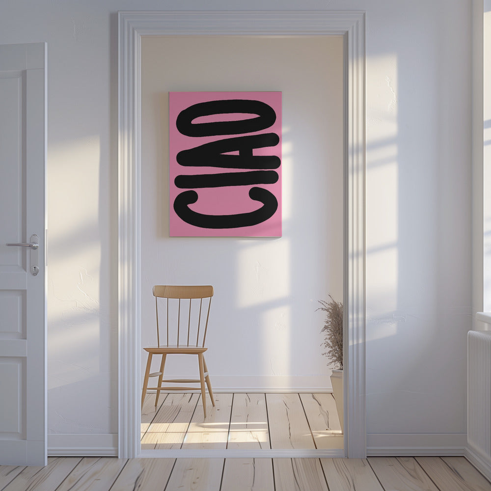 Bold Black Typography on Pink | Canvas