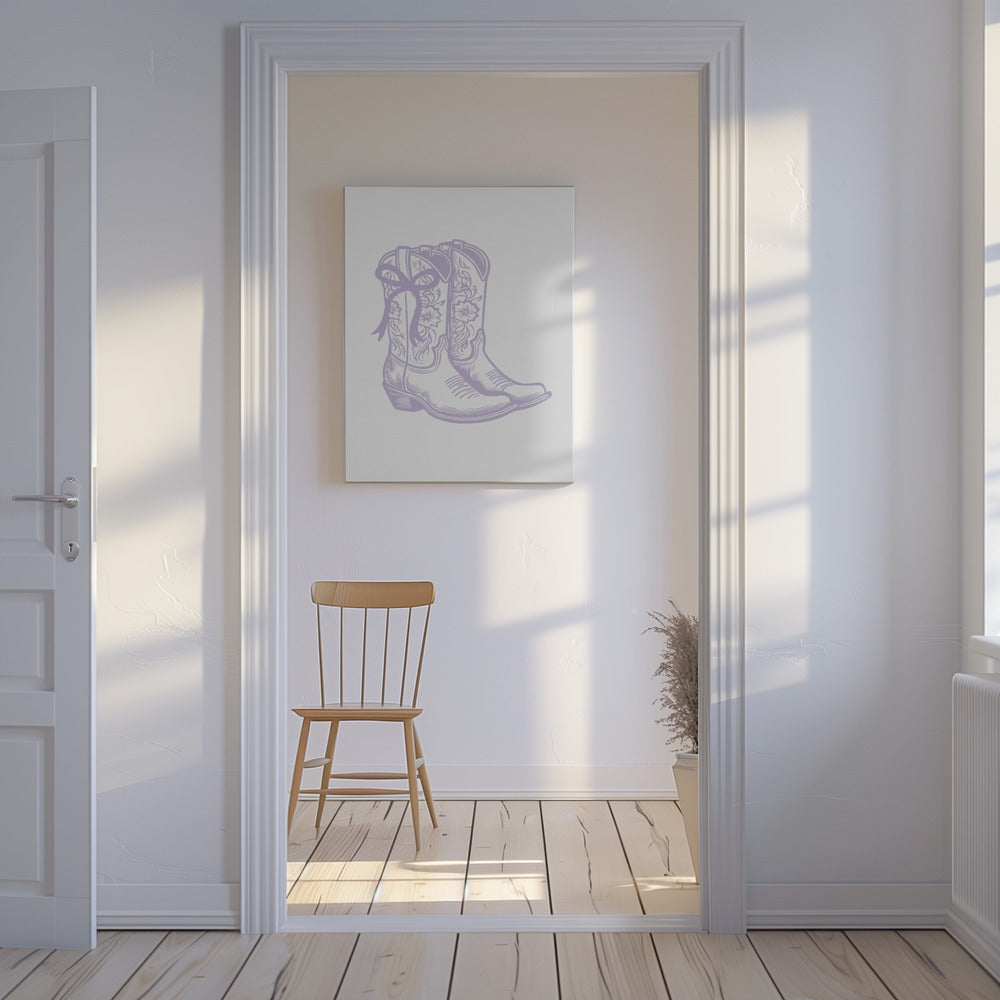 Purple Cowgirl Boots with Bow | Canvas