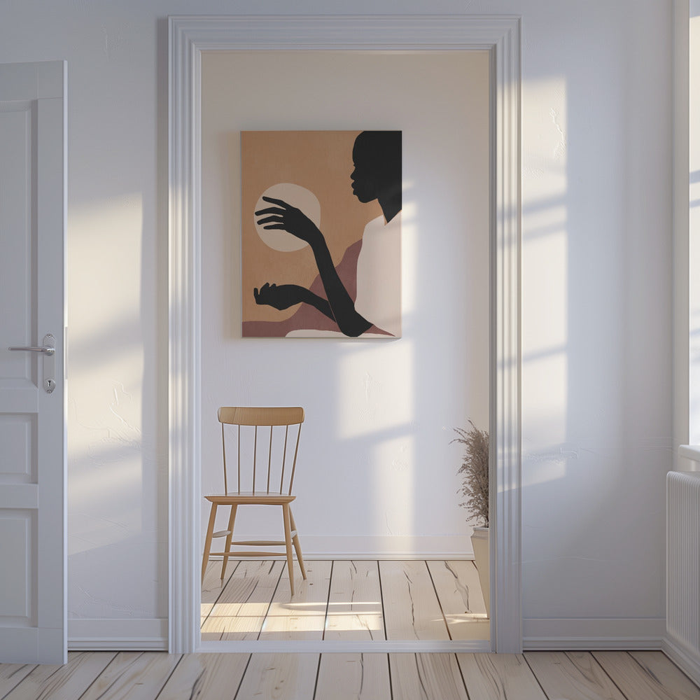 Minimal Abstract Art Sunset Girl | Canvas