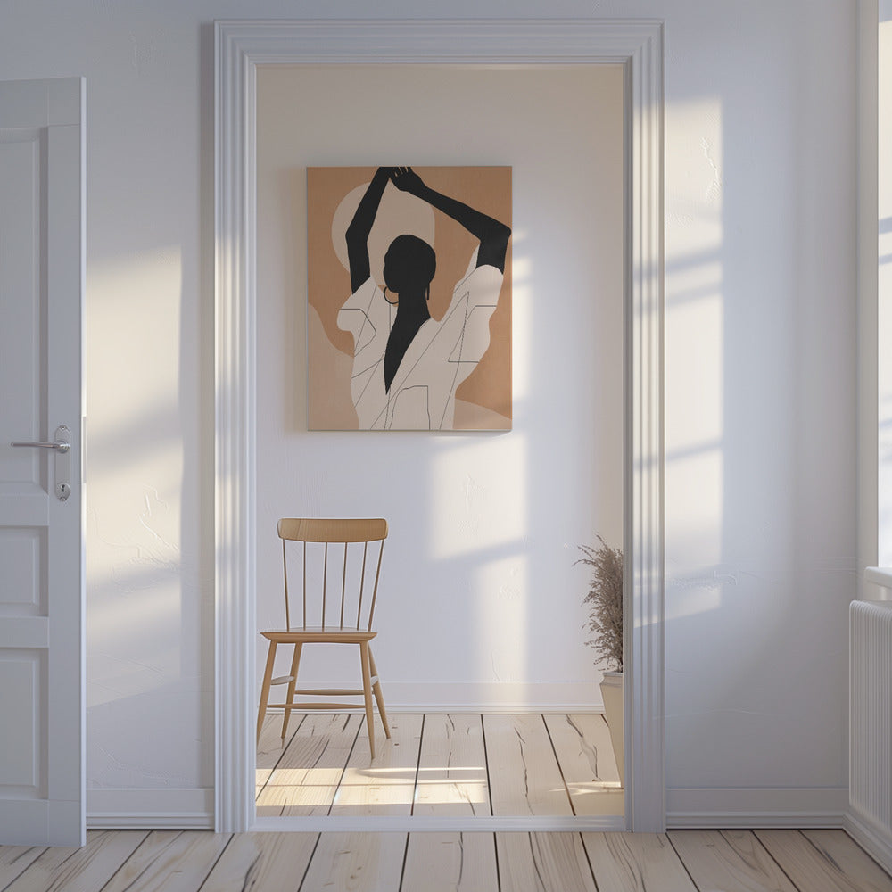 Minimal Abstract Art Sunset Girl | Canvas