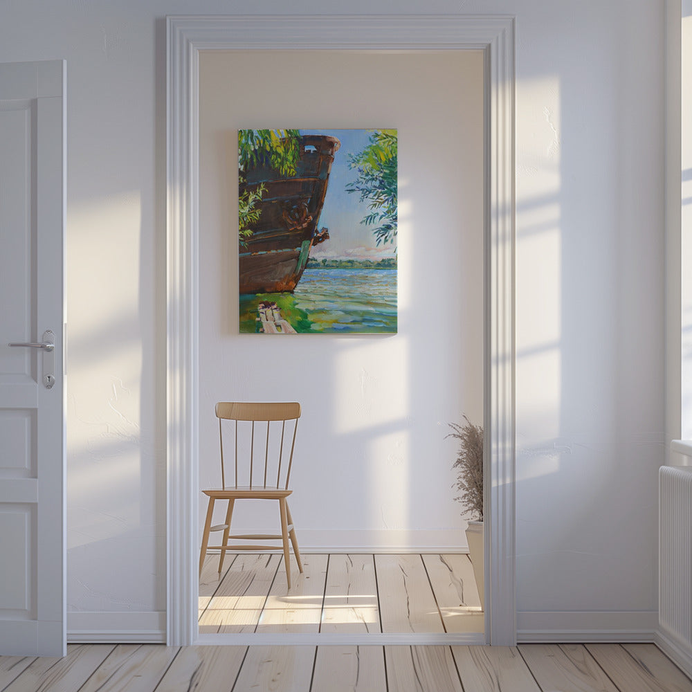 Ship On The River | Canvas