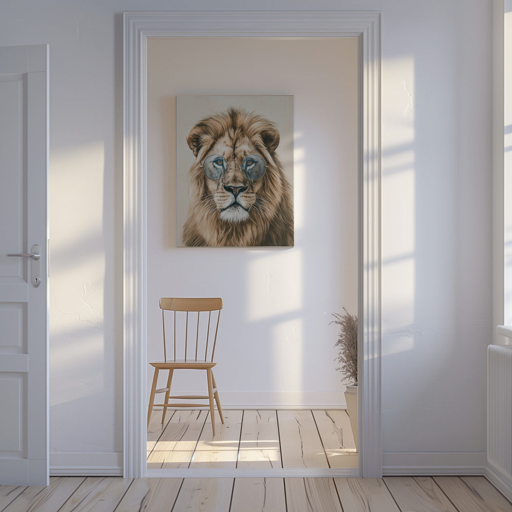 Lion in Glasses | Canvas