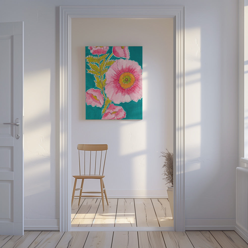 Watercolor Floral in Pink and Green by Alyssa Hamilton Art | Canvas