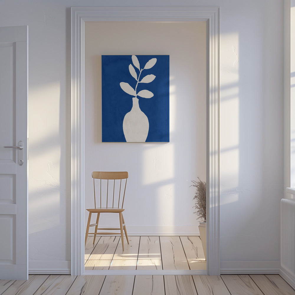 White Vase and Leaves | Canvas