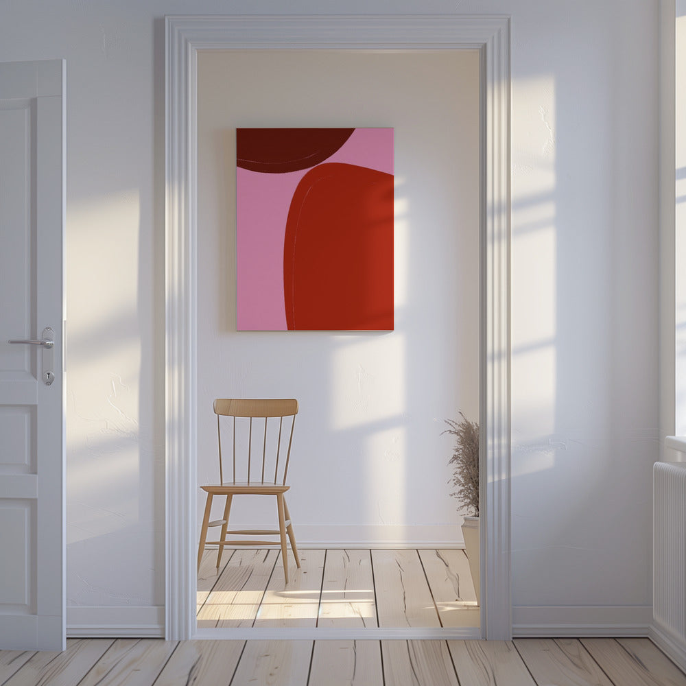 Curved Red Shapes | Canvas