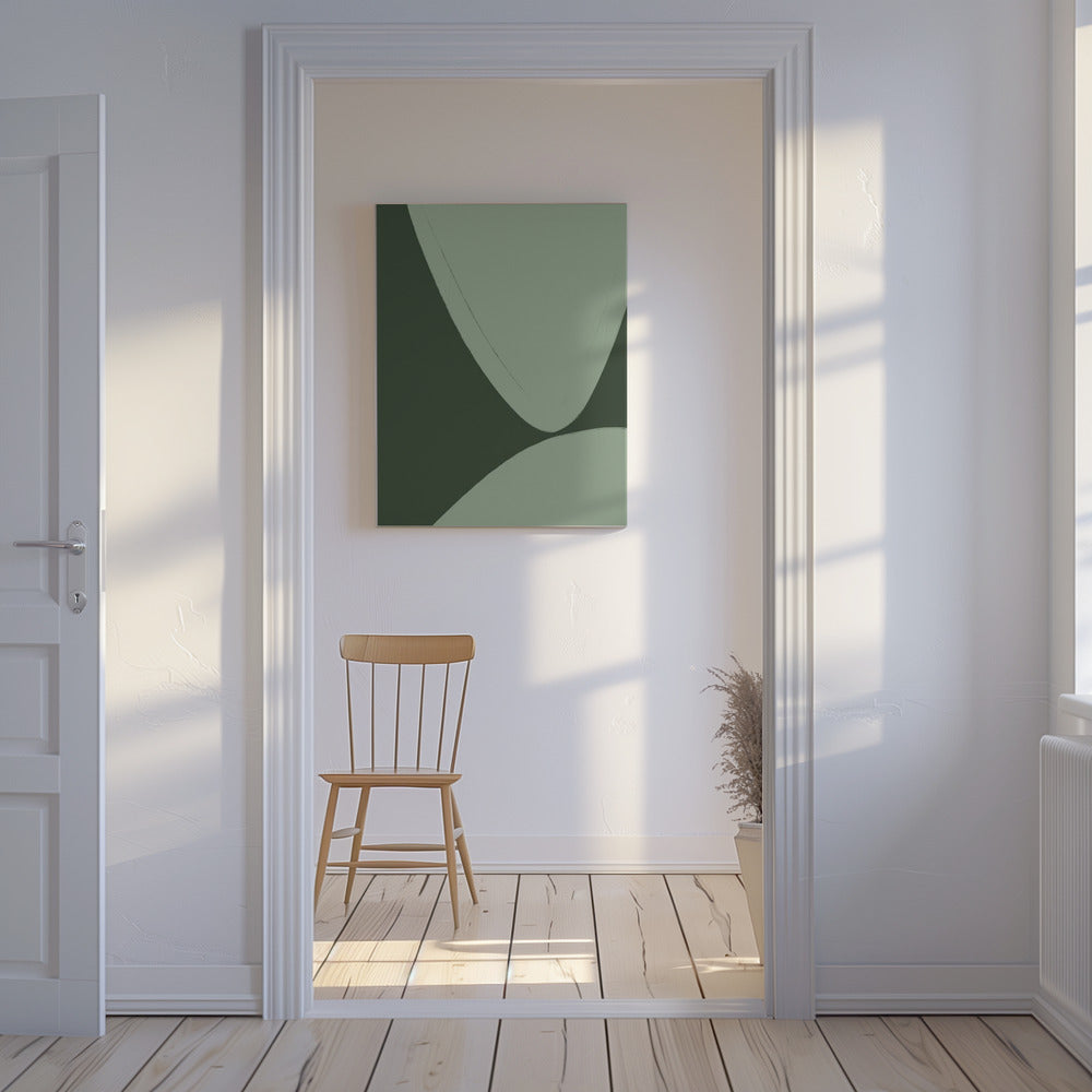 Green Curved Shapes | Canvas