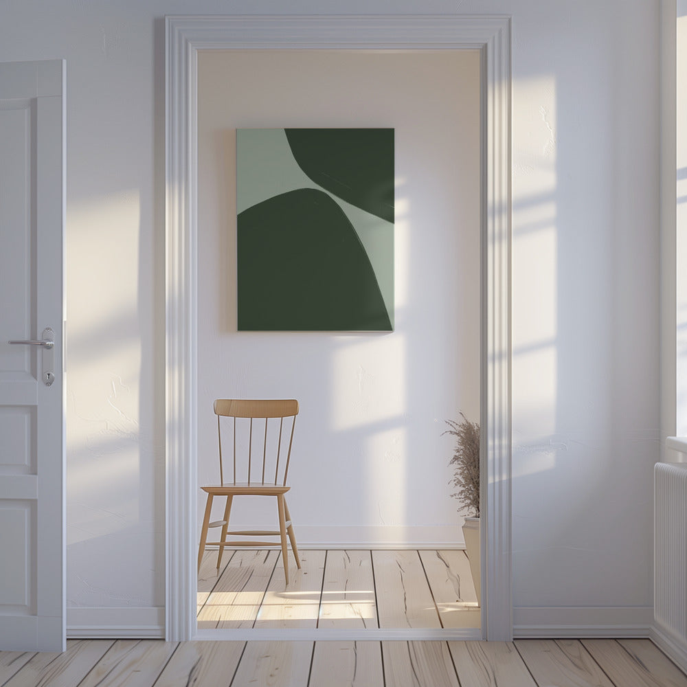 Bold Green Curves | Canvas