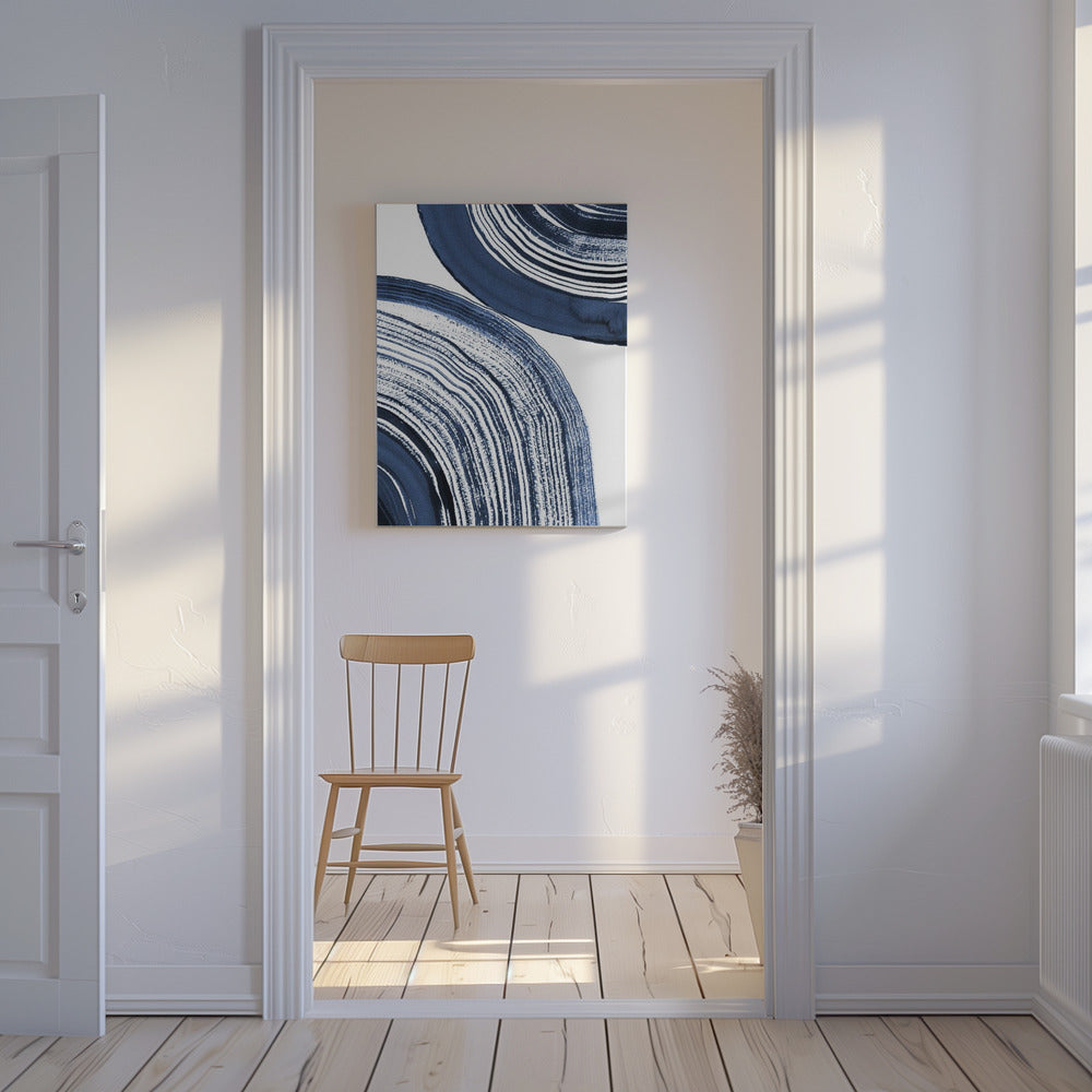 Blue Concentric Waves | Canvas