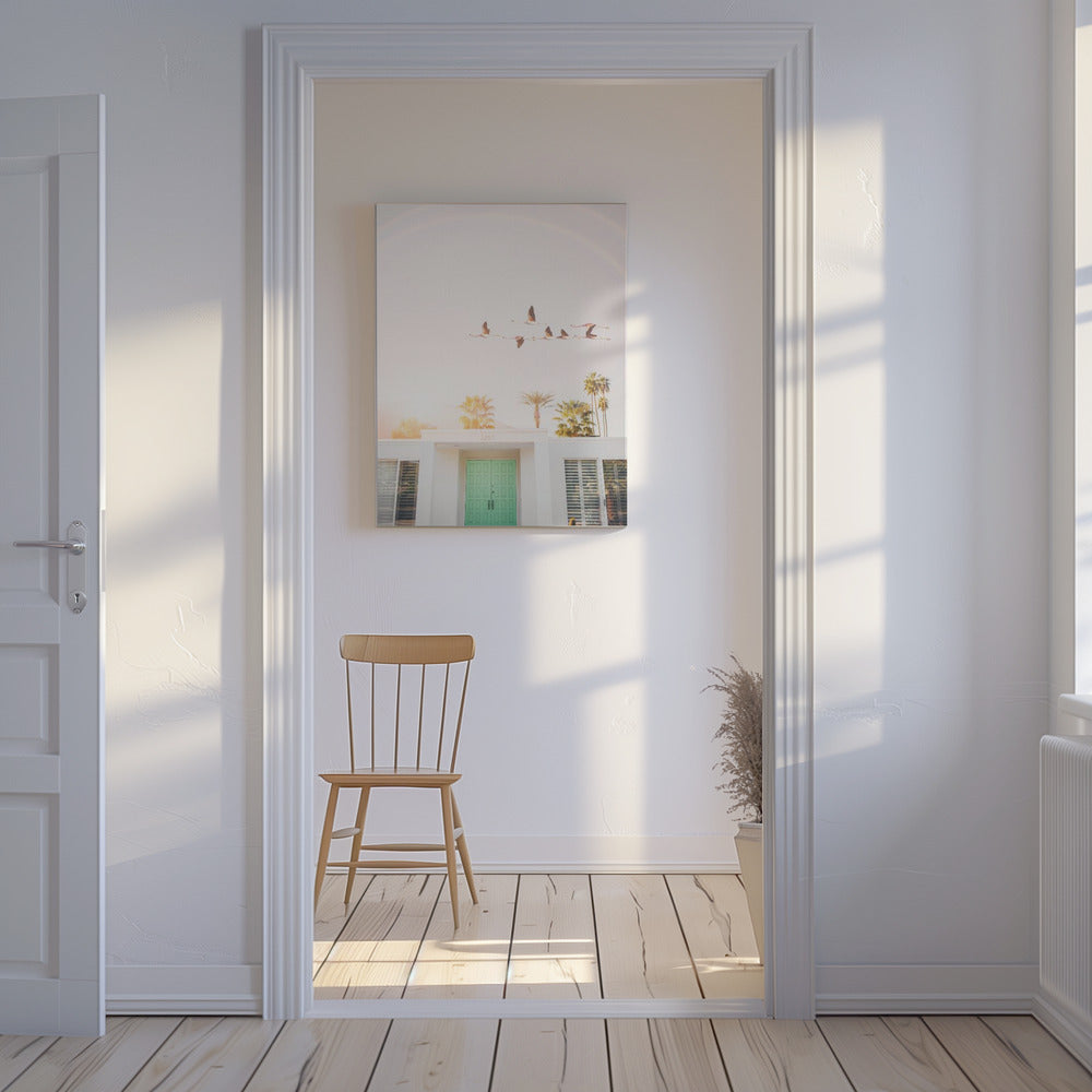 Flamingos In Palm Springs | Canvas