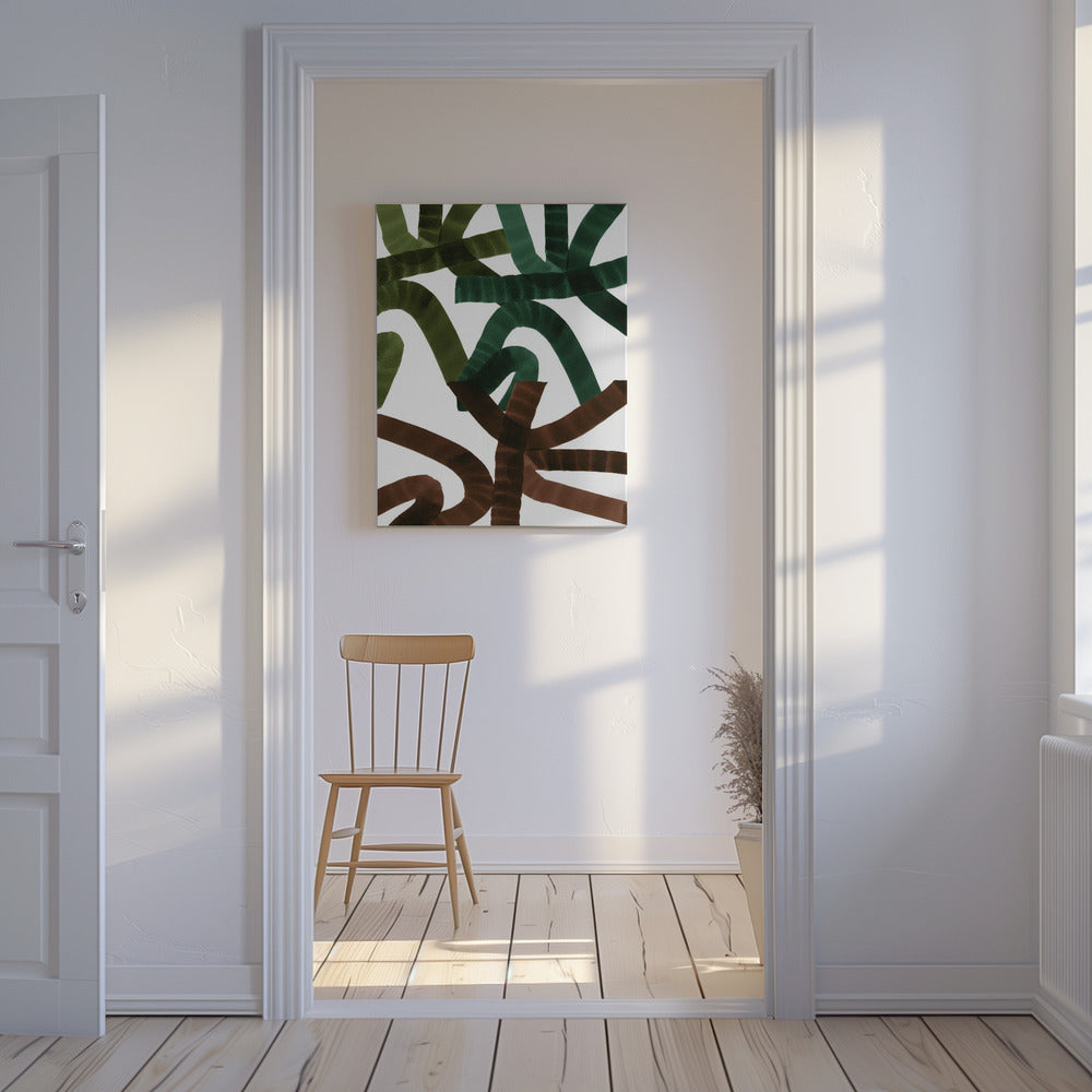 Intertwining Lines On A White Background | Canvas