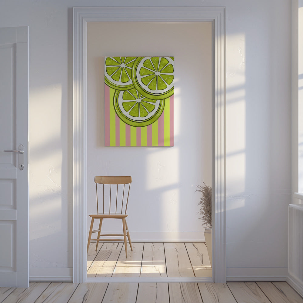 Lime On Pink | Canvas
