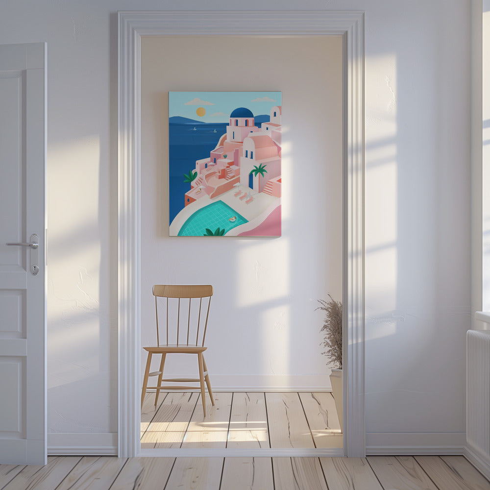 Tranquil Mediterranean Coastal Scene | Canvas