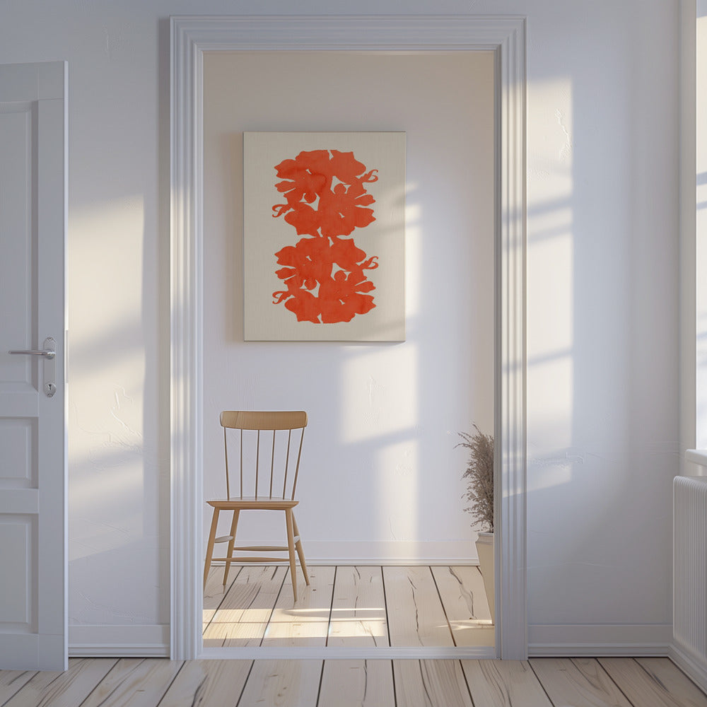 Orange Floral Silhouettes | Canvas