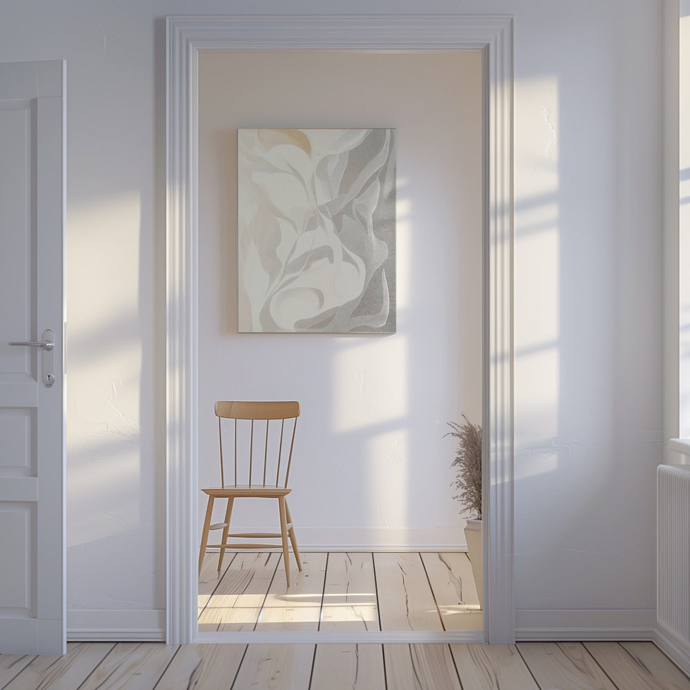 Swirling White and Gray Lines | Canvas