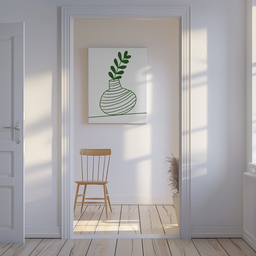 Verdant Vase Lines | Canvas