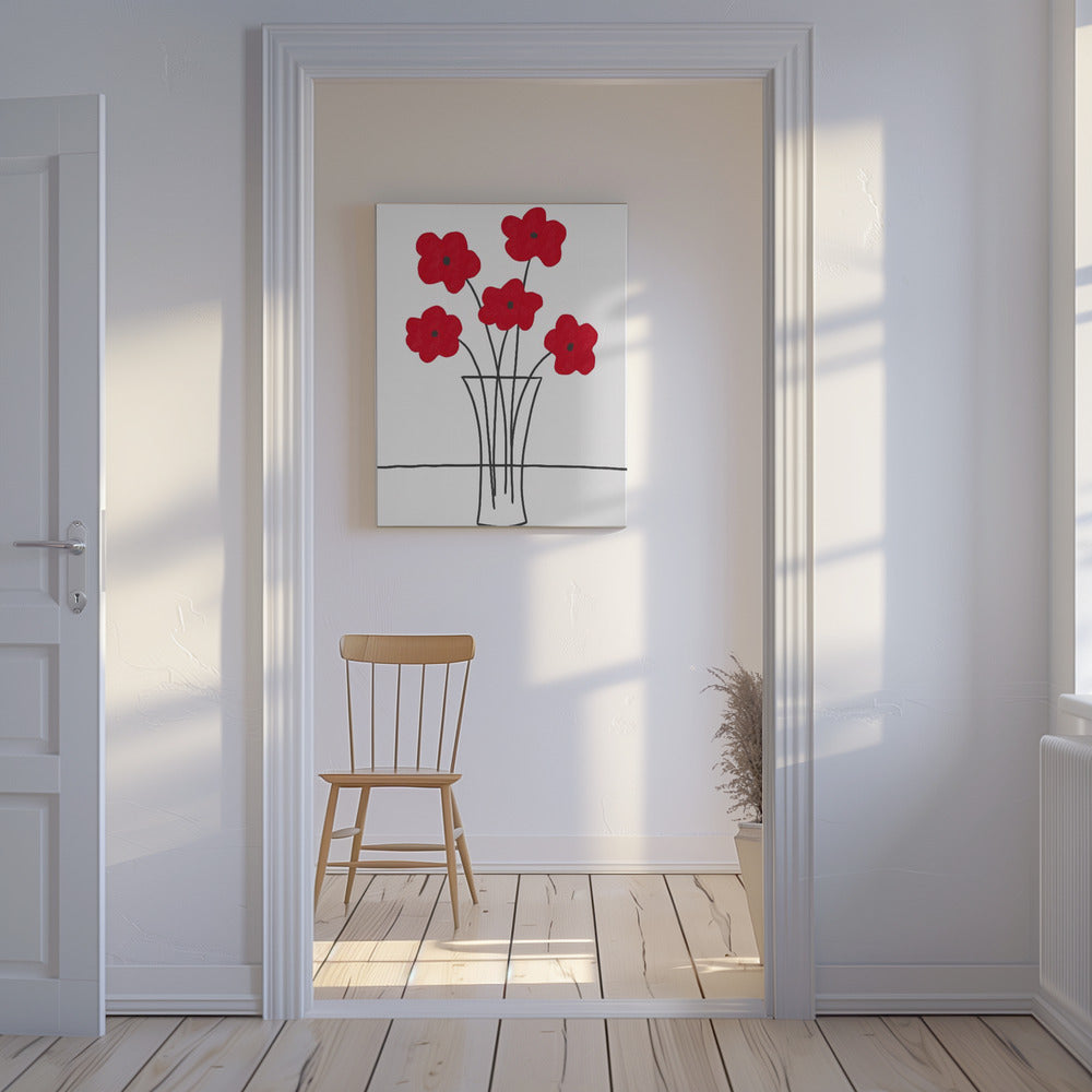 Poppies in Vase | Canvas