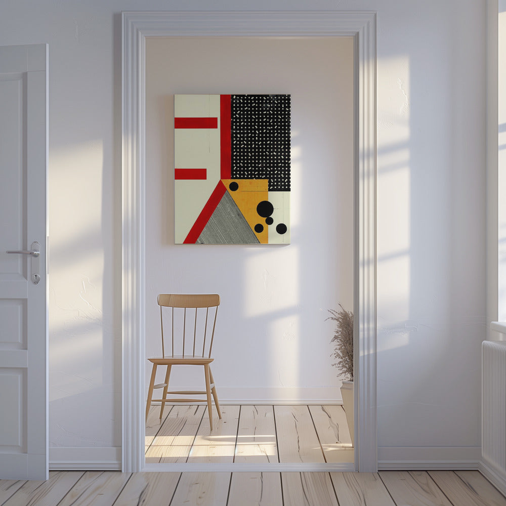 Bold Red Lines and Black Dots | Canvas