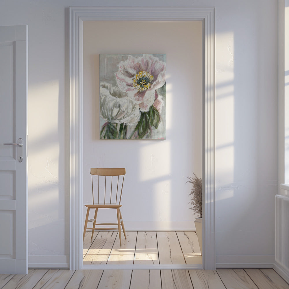 Delicate White and Pink Flowers | Canvas