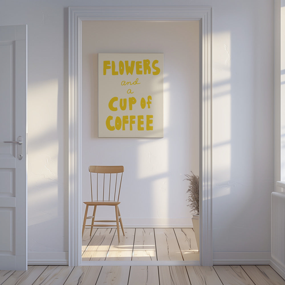 Flowers and a Cup of Coffee | Canvas