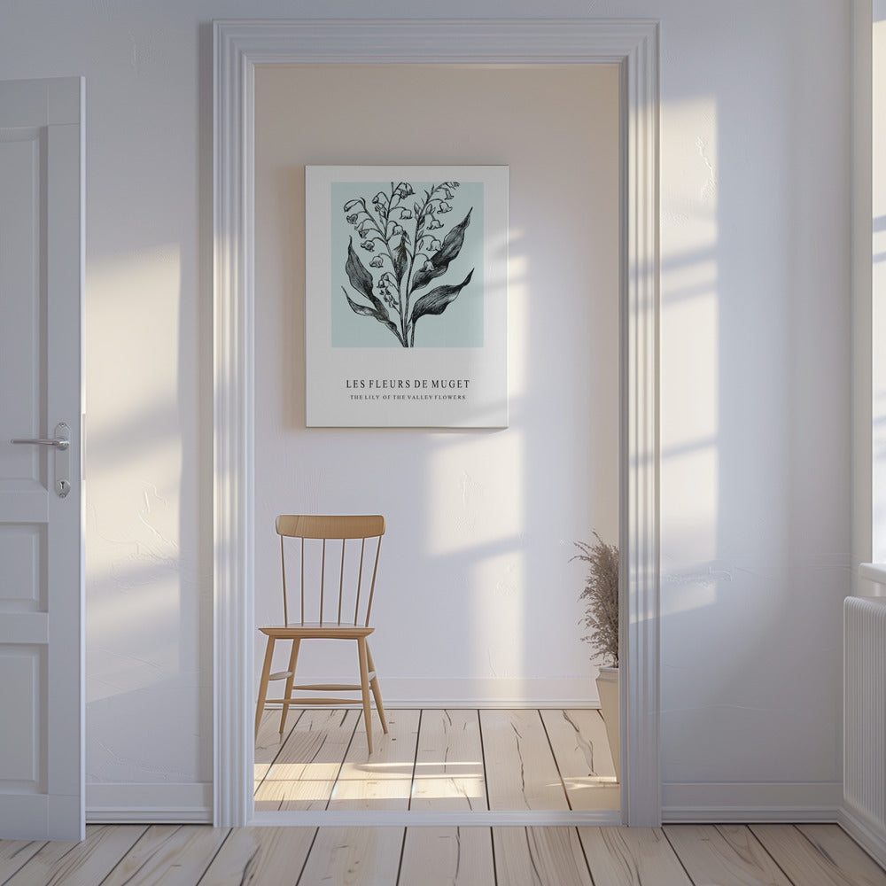 Lily of the Valley Flowers In A Monochrome Illustration | Canvas