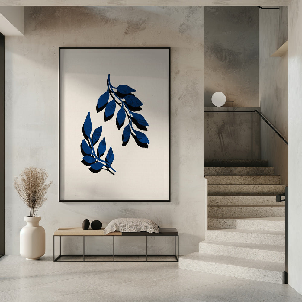 Blue Twig Brush | Poster