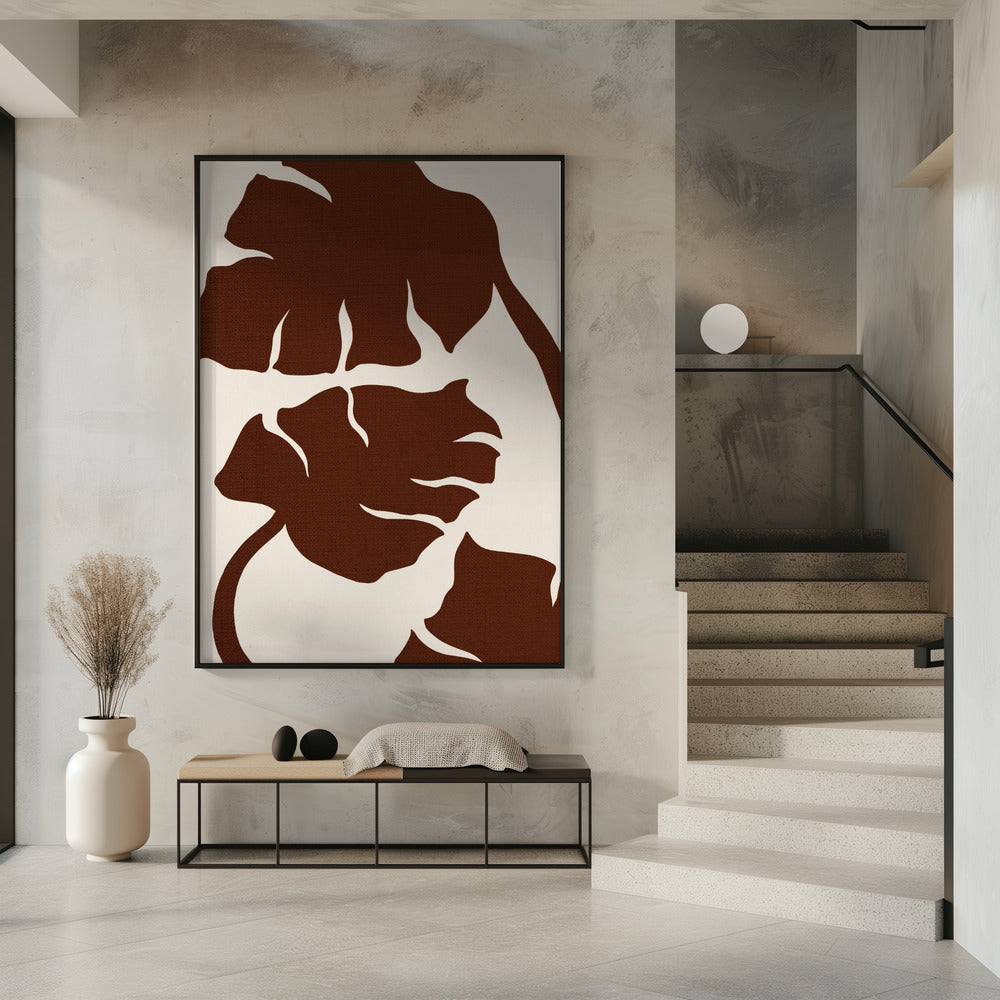 Monstera Canvas Brown | Poster