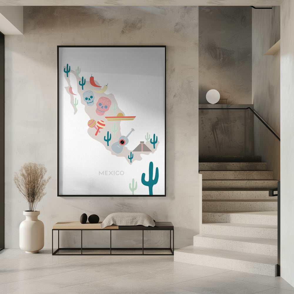 Mexico Map No 1 | Poster