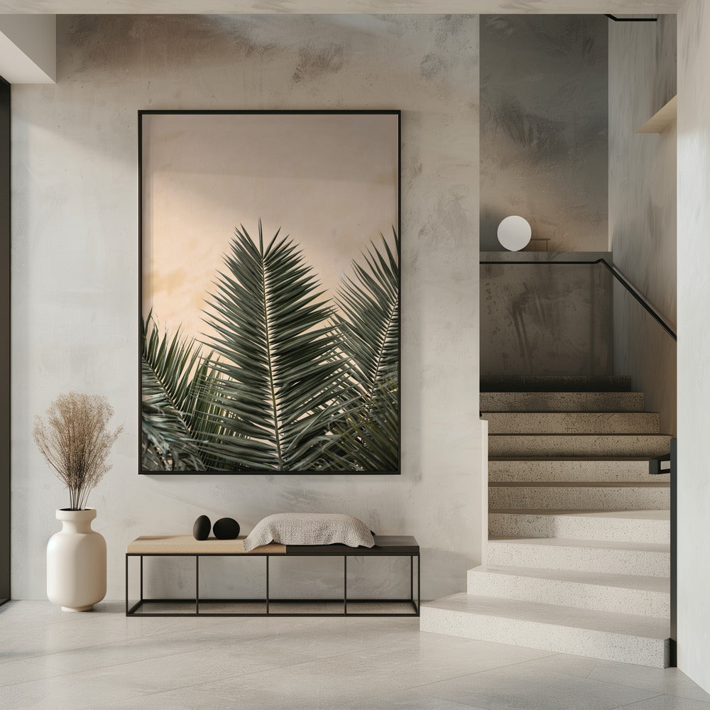 Palm leaves and wall_1 | Poster
