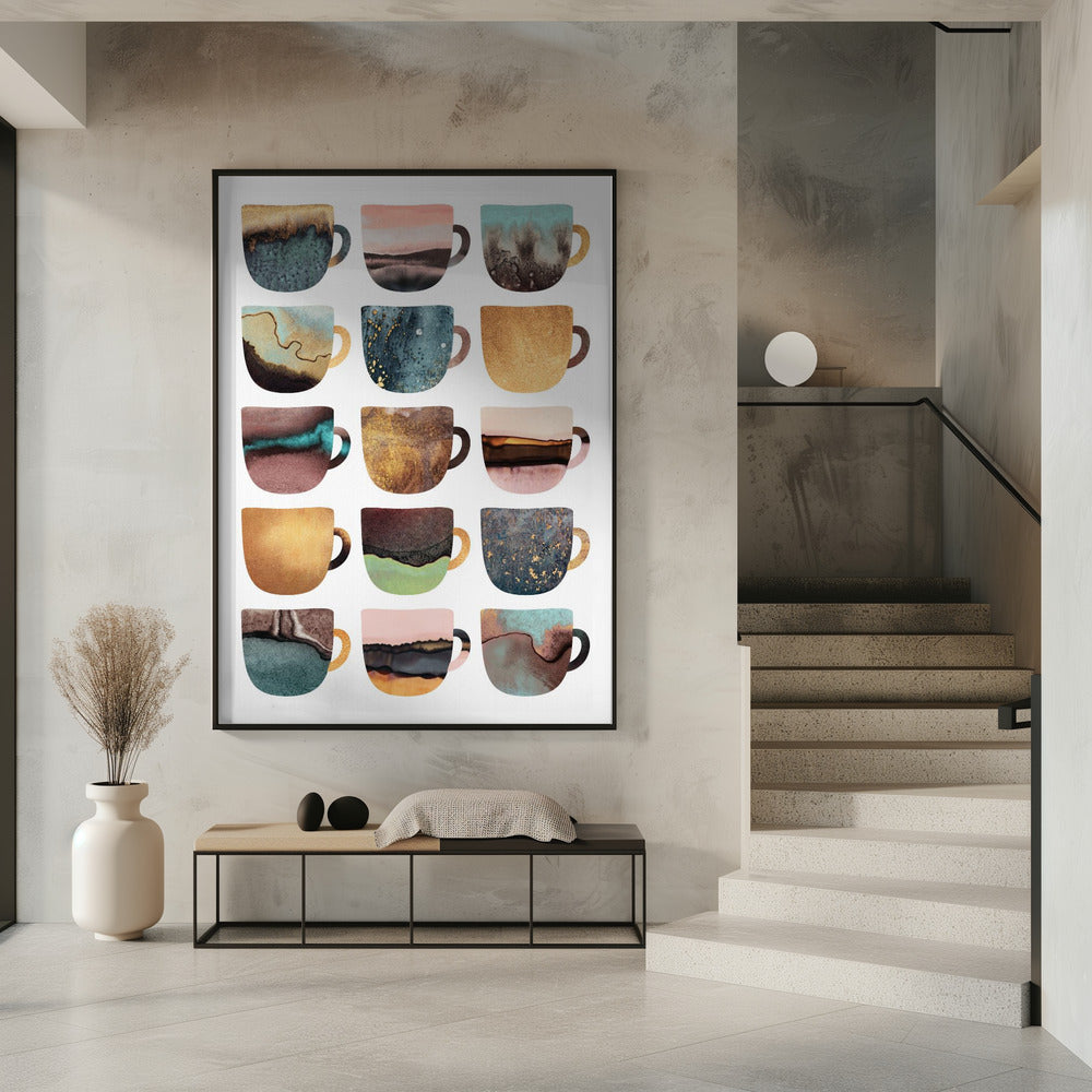 Earthy Coffee Cups | Poster