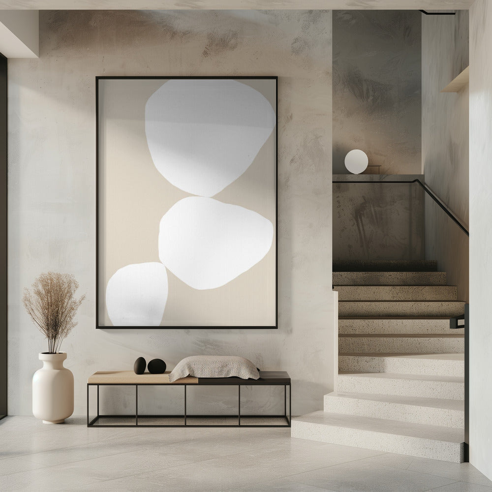 Three White Organic Shapes | Poster