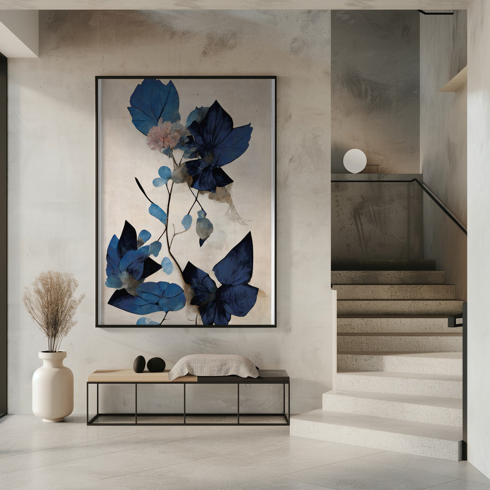 Blue Dry Flowers | Poster