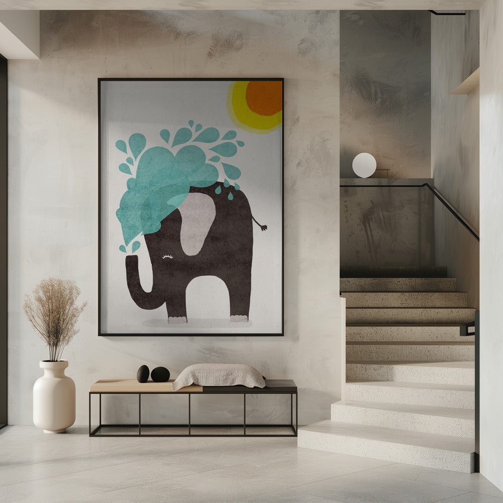 Elephant Splashing | Poster
