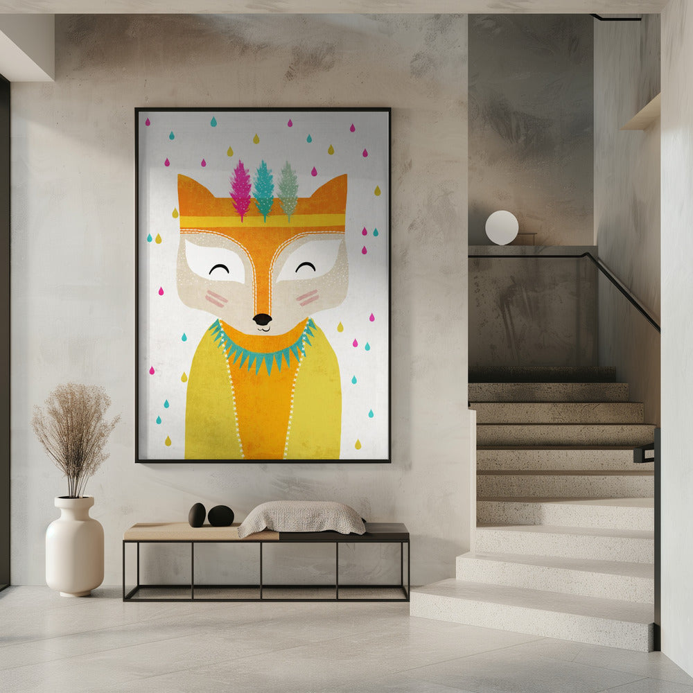 Feathered Fox Face | Poster