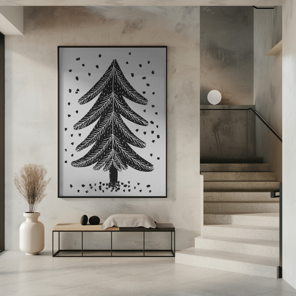 Monochrome Pinefall | Poster