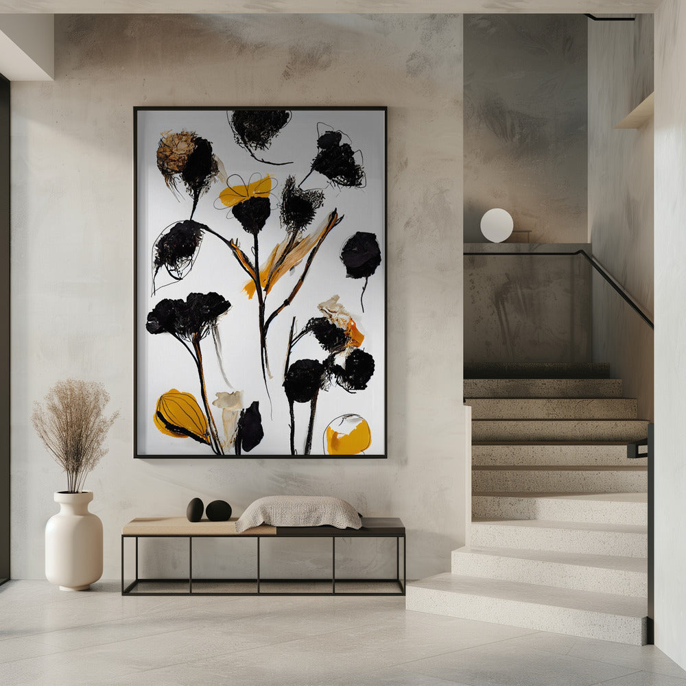 Black Dry Flowers | Poster