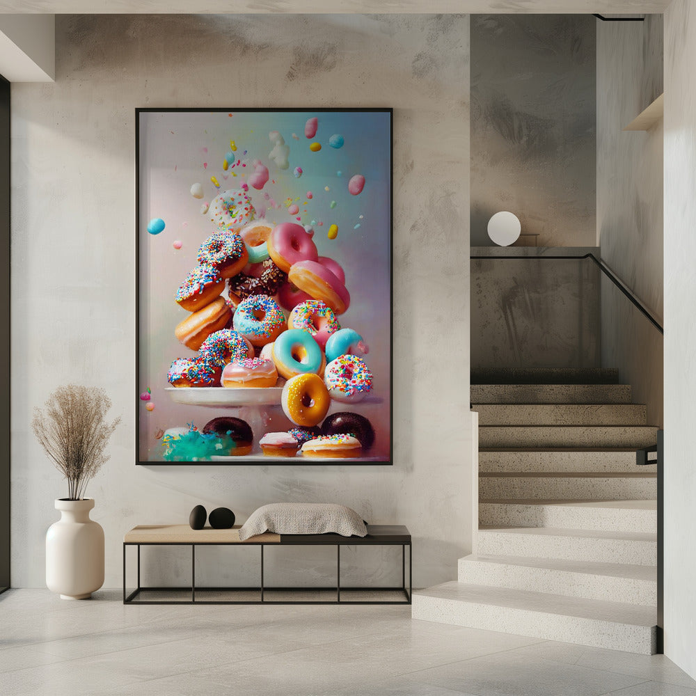 Colorful Donut Cascade | Poster