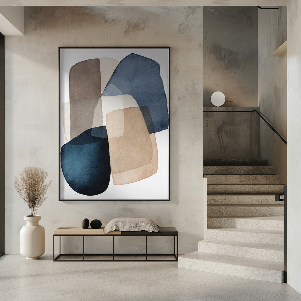 Blue Brown Blocks | Poster