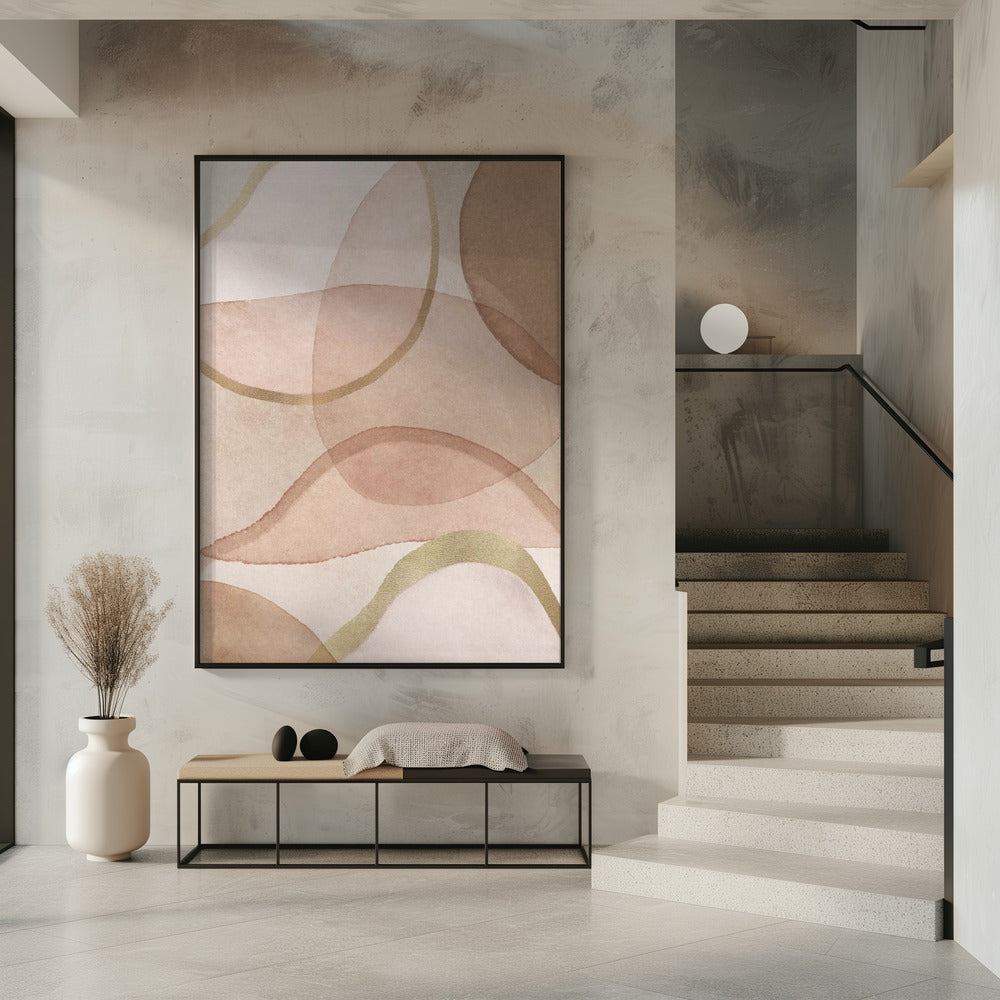 Blush and Brown Abstract | Poster