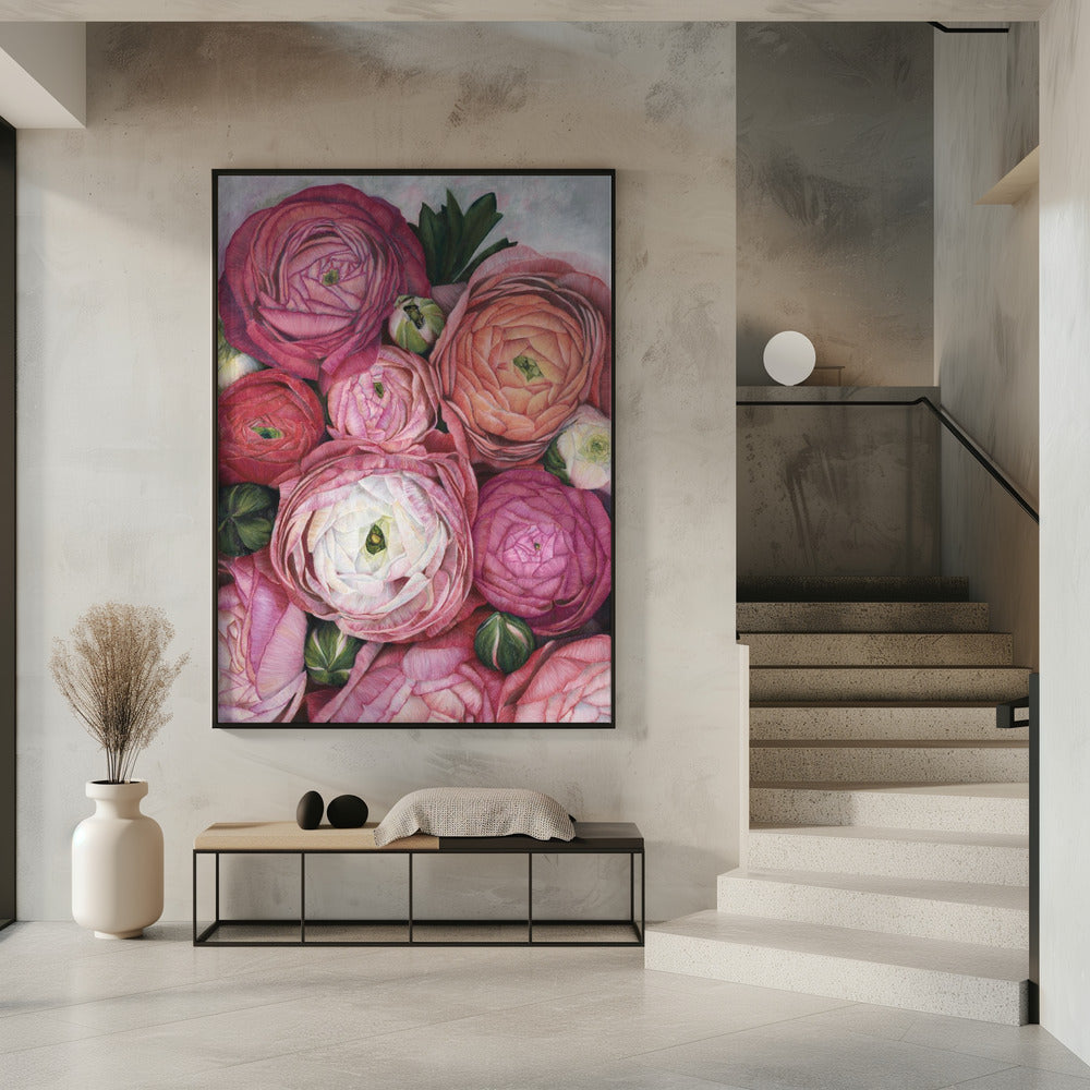 Arleth ranunculus bouquet in warm pink | Poster
